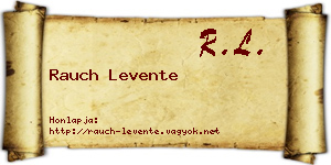 Rauch Levente névjegykártya